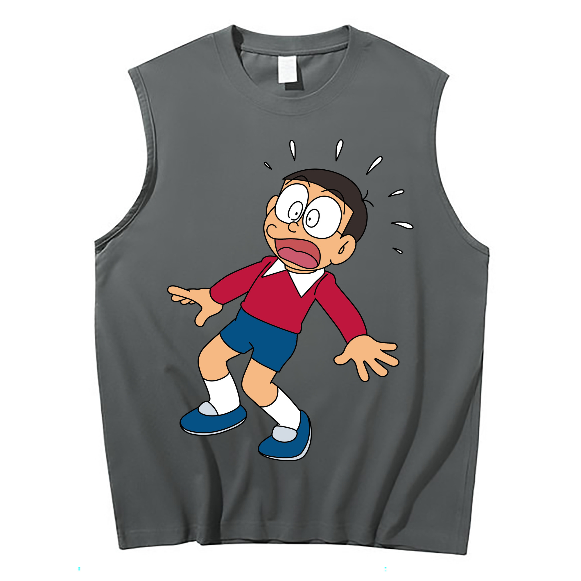 （画像用） ドラえもん 野比 のび太 Doraemon Nobita Nobi コットン100％タンクトップ（フロントプリント）